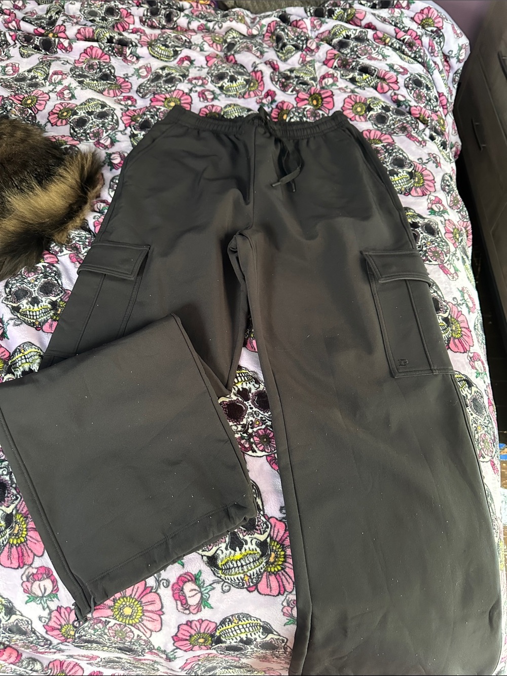 PINK Victoria's Secret Black Cargo Track Pants
